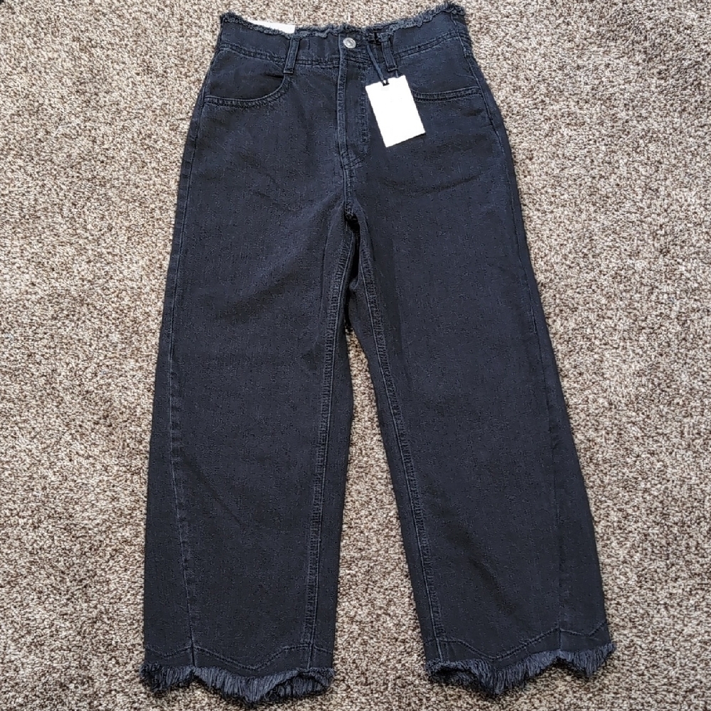 Zara High Rise Culotte Raw Edge Slim Size 2 NEW